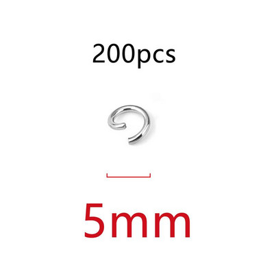 200db/tétel 3/4/5/6/7/8/10 mm-es rozsdamentes acél nyitott ugrógyűrűk barkács ékszerek, leletek készítése nyitott egyhurkos osztott gyűrűk csatlakozók