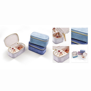 1 τμχ Φορητό Mini Velvet PU Δερμάτινο Αδιάβροχο Κοσμήματα Τσάντα Δαχτυλίδι Κουτί Σκουλαρίκια Κουτί αποθήκευσης Συσκευασία Σκουλαρίκια Θήκη δώρων