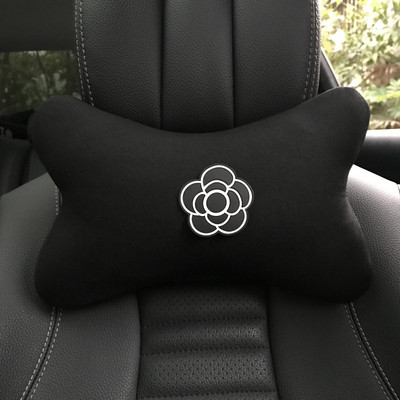 Creative Camellia Flower Mīksts plīša automašīnas galvas balsts Kakla spilveni Jauki vidukļa sēdekļa balsts spilvens spilvens Auto salona aksesuāri