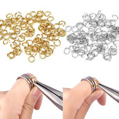 100-200 τμχ/παρτίδα Χρυσά Ανοιχτά δαχτυλίδια από ανοξείδωτο ατσάλι για προμήθειες κατασκευής κοσμημάτων Ευρήματα DIY Σκουλαρίκια Κολιέ Συνδέσεις Δαχτυλίδια
