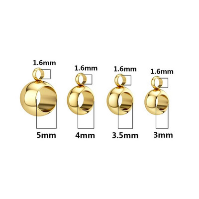 10db/20db 3/4/5mm rozsdamentes acél gyöngyök ékszerek medálok csatlakozó ékszer készítés barkácsolás nyaklánc karkötő ezüst színű varázsgyöngyök