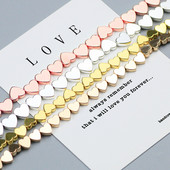 WLYeeS във формата на сърце Хематитни мъниста Естествен камък за изработка на бижута 6 мм 8 мм Любовни талисмани Мъниста Направи си сам Гривна Аксесоари за колие