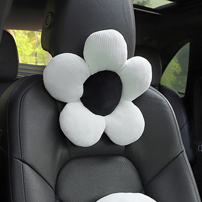 Loominguline lillekujuline auto vööpadi, naissoost pehme plüüs autoistme padi nimmetugi, auto sisekujundus naistele