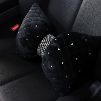 1PC Bling Diamond Bowknot Μαξιλάρι λαιμού αυτοκινήτου Rhinestone Auto Headrest Υποστήριξη καθίσματος Μέσης Μαξιλάρια Κρυστάλλινα αξεσουάρ αυτοκινήτου