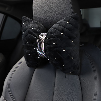 1 db Bling Diamond Bowknot autós nyakpárna strasszkő automatikus fejtámla üléstámasz derékpárnák kristály autóbelső kiegészítők