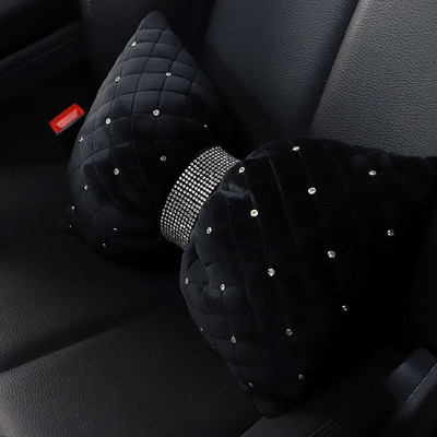 1 db Bling Diamond Bowknot autós nyakpárna strasszkő automatikus fejtámla üléstámasz derékpárnák kristály autóbelső kiegészítők