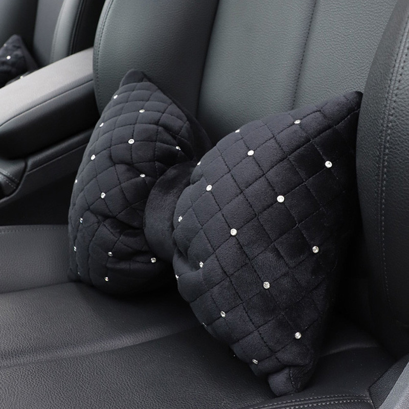 1 db Bling Diamond Bowknot autós nyakpárna strasszkő automatikus fejtámla üléstámasz derékpárnák kristály autóbelső kiegészítők