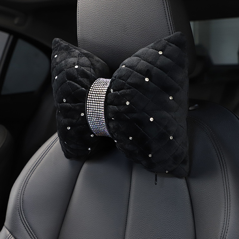 1 db Bling Diamond Bowknot autós nyakpárna strasszkő automatikus fejtámla üléstámasz derékpárnák kristály autóbelső kiegészítők