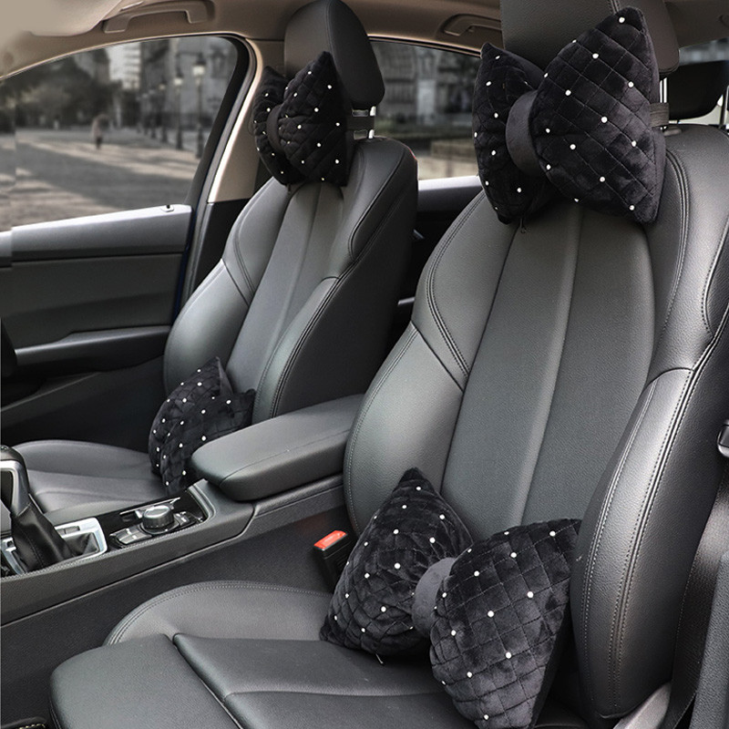 1 db Bling Diamond Bowknot autós nyakpárna strasszkő automatikus fejtámla üléstámasz derékpárnák kristály autóbelső kiegészítők