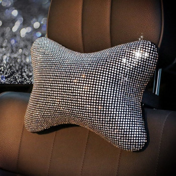 1PC Bling Rhinestone Crystal Μαξιλάρια λαιμού αυτοκινήτου Υποστήριξη μέσης Diamond Auto Headrest Μαξιλάρι για γυναίκες Αξεσουάρ εσωτερικού αυτοκινήτου