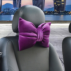 Armsad Bowknot auto interjööri aksessuaarid Lühike plüüs auto peatoe kaelapadi Automaatne vöötoe istme nimmepadi tüdrukutele naistele