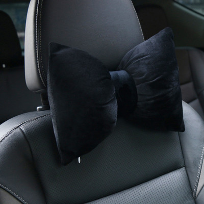 Armsad Bowknot auto interjööri aksessuaarid Lühike plüüs auto peatoe kaelapadi Automaatne vöötoe istme nimmepadi tüdrukutele naistele