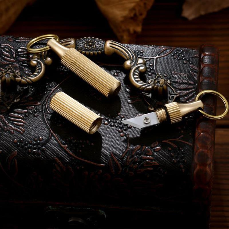1τμχ Μίνι μαχαίρι Μπρελόκ Κρεμαστό κόσμημα Εξαρτήματα Ορειχάλκινο Κάψουλα Μπρελόκ Διακοσμήσεις Εξωτερικών Εργαλεία Επιβίωσης Ευρήματα κοσμημάτων