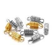 10 tk silindrilised kinnitused pandlad spiraalühendused kuldsed hõbedased kruviklambrid käevõru kaelakee pistikud ehete valmistamiseks