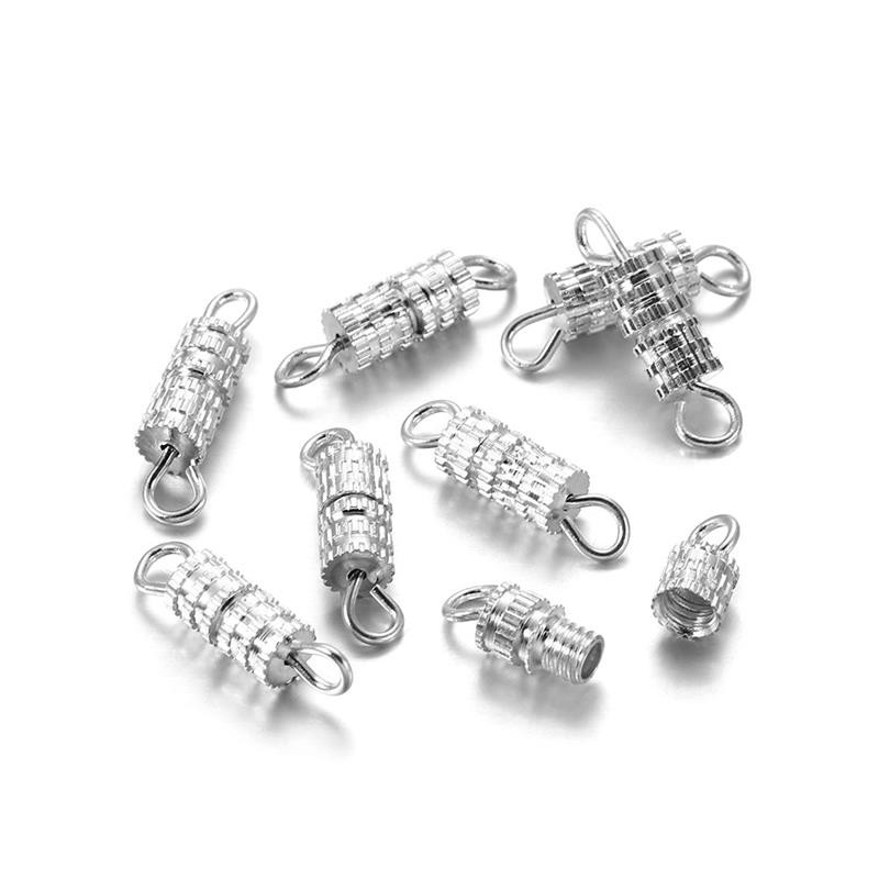 10 tk silindrilised kinnitused pandlad spiraalühendused kuldsed hõbedased kruviklambrid käevõru kaelakee pistikud ehete valmistamiseks