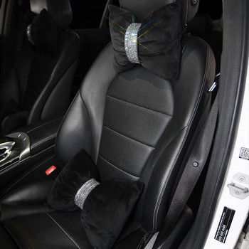 Диамантена възглавница за врата на автомобила с кристални кристали Облегалка за глава Автоматична седалка Възглавници за поддръжка на талията Възглавница Аксесоари за интериора на автомобила