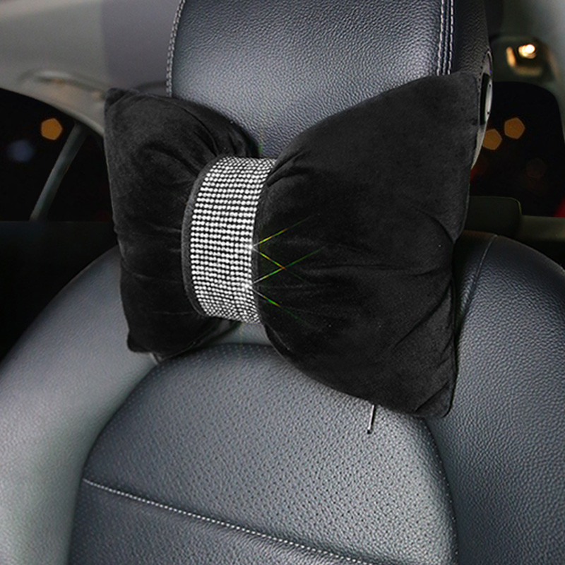 Diamond Bowknot Pernă pentru gât mașină Strasuri de cristal Tetiera Scaun Auto Suport talie Perne Perne Accesorii pentru interiorul mașinii