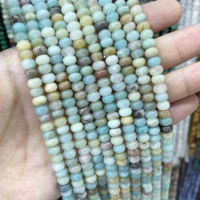 6 8 mm looduslikust kivist vahetükid ümmargused türkiissinised ahhaadid jaadid amasoniit lamedad helmed ehete valmistamiseks DIY käevõru tarvikud