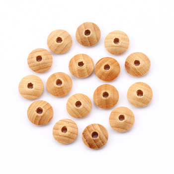 Плоски естествени дървени мъниста Abacus Loose Spacer Beads за изработка на бижута Направи си сам детски играчки Щипка за биберон Ключодържатели Аксесоари