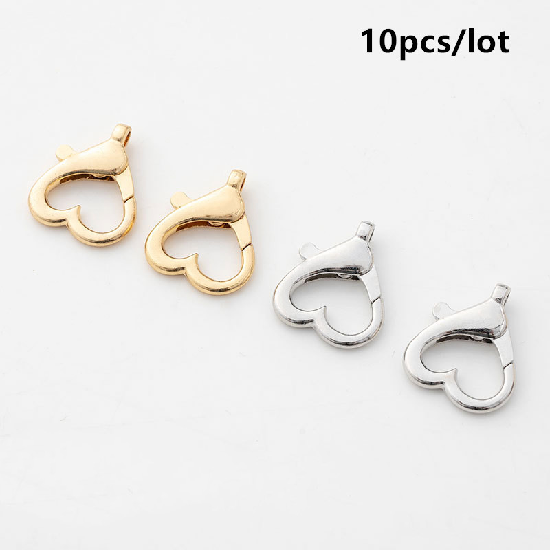 10vnt Širdies Lobster Užsegimas Kabliukai Metaliniai Meilės jungtys Krepšiai Grandinėlių kabliukai Pasidaryk pats papuošalų gamyba Raktų pakabukai Raktų pakabukų priedai