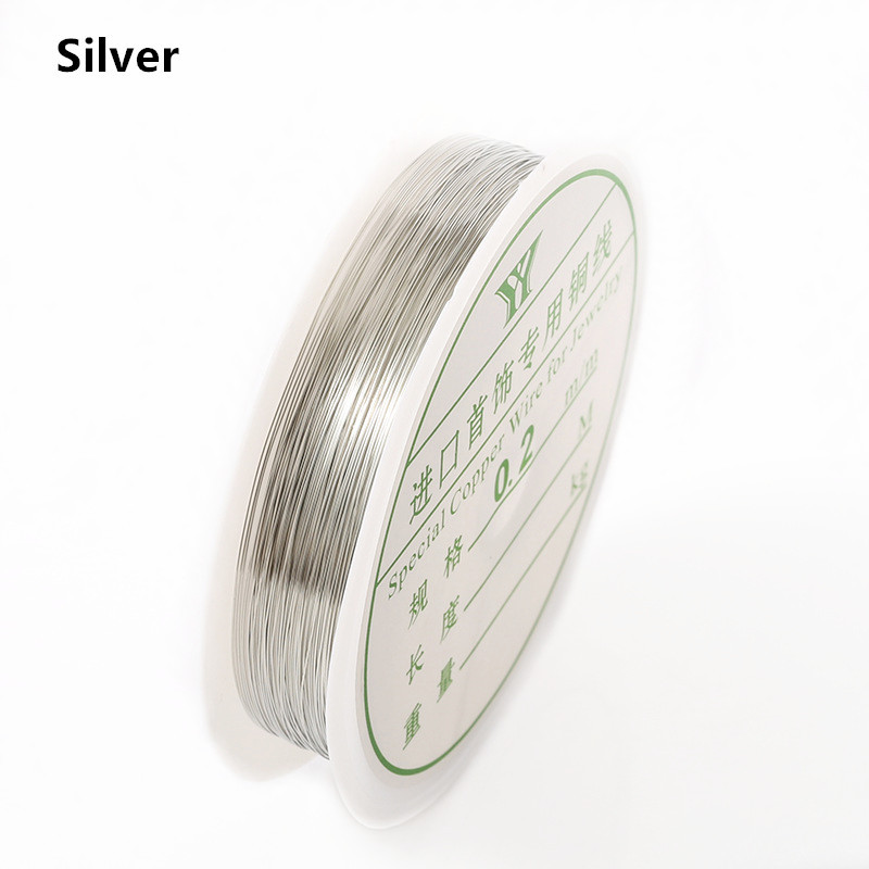 Sârmă de cupru, aur, argint, de 0,2-1 mm, pentru fabricarea de bijuterii, brățară, colier, snur, accesorii, sârmă rezistentă la culoare, fabricarea de meșteșuguri