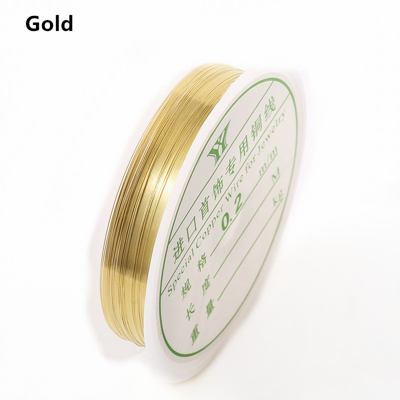 Sârmă de cupru, aur, argint, de 0,2-1 mm, pentru fabricarea de bijuterii, brățară, colier, snur, accesorii, sârmă rezistentă la culoare, fabricarea de meșteșuguri