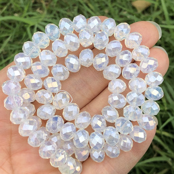 Faceted Rondelle Tiny Austria Crystal Glass Round Loose Spacer Висококачествени порцеланови мъниста с колела за изработка на бижута Направи си сам аксесоари