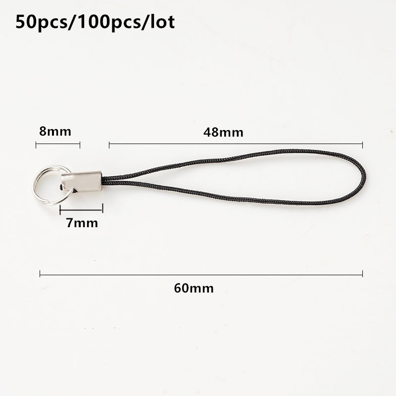 50/100 vnt. Raktų pakabukų virvelė su šuolio žiedu, Lariato dirželio virvė „Pasidaryk pats“ raktų pakabukas, amatai, papuošalai, gaminimo reikmenys, didmeninė prekyba