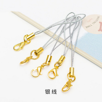 50 τμχ Χρυσό Ασημί Μπρελόκ Σχοινί με Αστακό κούμπωμα Κορδόνια Lariat λουράκια DIY Μπρελόκ Κρεμαστό κορδόνι Προμήθειες κατασκευής κοσμημάτων
