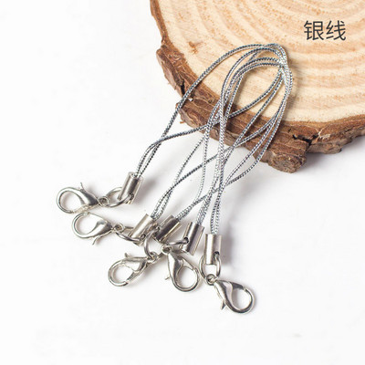 50 τμχ Χρυσό Ασημί Μπρελόκ Σχοινί με Αστακό κούμπωμα Κορδόνια Lariat λουράκια DIY Μπρελόκ Κρεμαστό κορδόνι Προμήθειες κατασκευής κοσμημάτων