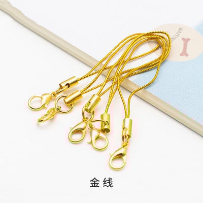 50 τμχ Χρυσό Ασημί Μπρελόκ Σχοινί με Αστακό κούμπωμα Κορδόνια Lariat λουράκια DIY Μπρελόκ Κρεμαστό κορδόνι Προμήθειες κατασκευής κοσμημάτων