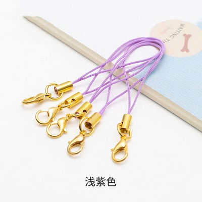 50 τμχ Χρυσό Ασημί Μπρελόκ Σχοινί με Αστακό κούμπωμα Κορδόνια Lariat λουράκια DIY Μπρελόκ Κρεμαστό κορδόνι Προμήθειες κατασκευής κοσμημάτων