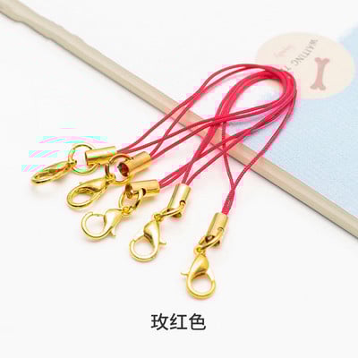 50 τμχ Χρυσό Ασημί Μπρελόκ Σχοινί με Αστακό κούμπωμα Κορδόνια Lariat λουράκια DIY Μπρελόκ Κρεμαστό κορδόνι Προμήθειες κατασκευής κοσμημάτων