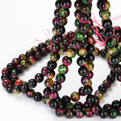 AAA Естествени жълти каменни мъниста с тигрово око Кръгли свободни дистанционни мъниста за изработка на бижута Направи си сам Гривна Колие 15'' 4/6/8/10/12 mm