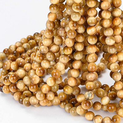 AAA Естествени жълти каменни мъниста с тигрово око Кръгли свободни дистанционни мъниста за изработка на бижута Направи си сам Гривна Колие 15'' 4/6/8/10/12 mm
