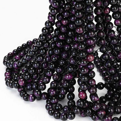 AAA Естествени жълти каменни мъниста с тигрово око Кръгли свободни дистанционни мъниста за изработка на бижута Направи си сам Гривна Колие 15'' 4/6/8/10/12 mm