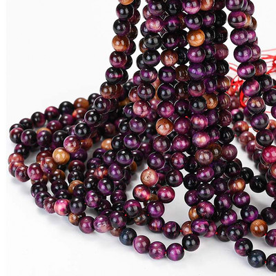 AAA Естествени жълти каменни мъниста с тигрово око Кръгли свободни дистанционни мъниста за изработка на бижута Направи си сам Гривна Колие 15'' 4/6/8/10/12 mm