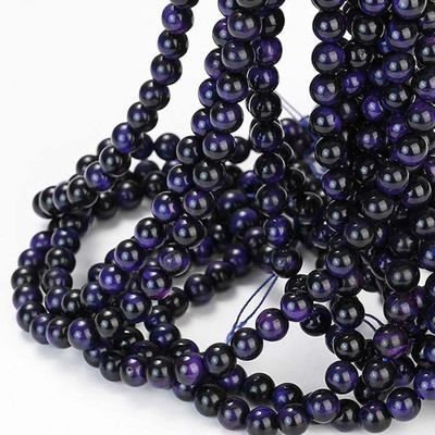 AAA Естествени жълти каменни мъниста с тигрово око Кръгли свободни дистанционни мъниста за изработка на бижута Направи си сам Гривна Колие 15'' 4/6/8/10/12 mm