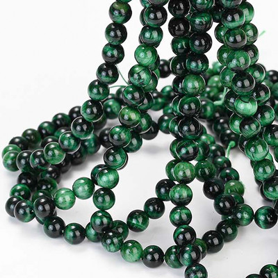 AAA Естествени жълти каменни мъниста с тигрово око Кръгли свободни дистанционни мъниста за изработка на бижута Направи си сам Гривна Колие 15'' 4/6/8/10/12 mm