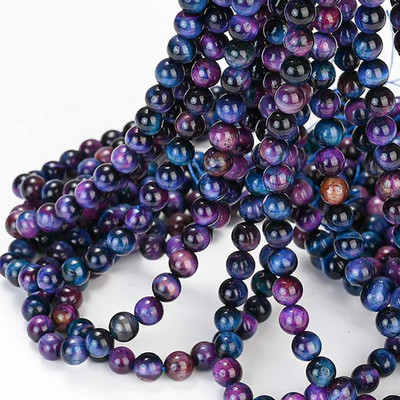 AAA Естествени жълти каменни мъниста с тигрово око Кръгли свободни дистанционни мъниста за изработка на бижута Направи си сам Гривна Колие 15'' 4/6/8/10/12 mm