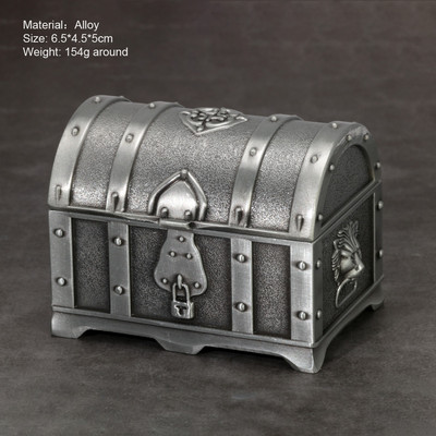 Vintažinio lydinio papuošalų dėžutės karstas ir širdies formos 9 * 7 * 4,5 cm 6 * 6 * 3 cm žiedams pakabukams karolių dovanų dėžutės