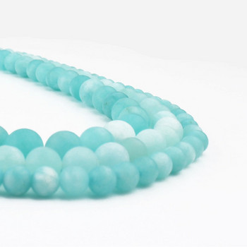 6/8/10 mm Matte Blue River Amazonite мъниста естествени камъни Кръгли свободни мъниста за изработка на бижута, гривна, огърлица Направи си сам