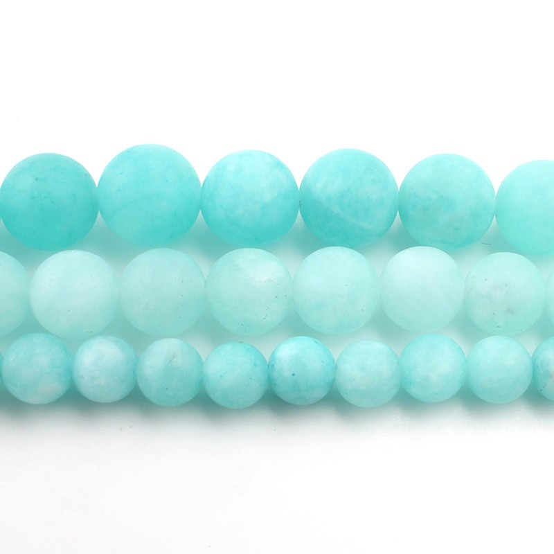 6/8/10mm Frosted Blue River Amazonit matt gyöngyök természetes kövek Kerek laza gyöngyök ékszerkészítéshez karkötő nyaklánc barkácsolás