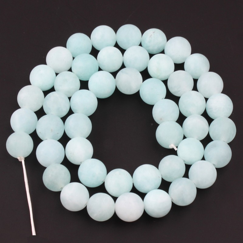 6/8/10mm Frosted Blue River Amazonit matt gyöngyök természetes kövek Kerek laza gyöngyök ékszerkészítéshez karkötő nyaklánc barkácsolás