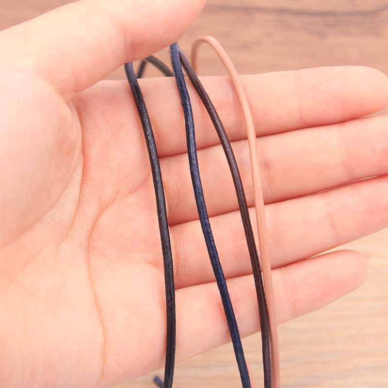 5 méter/tétel 1-3 mm, 2020 új, 4 színű valódi tehénbőr kerek tangazsinór barkácsolás karkötő leletek kötélzsinór ékszerkészítéshez
