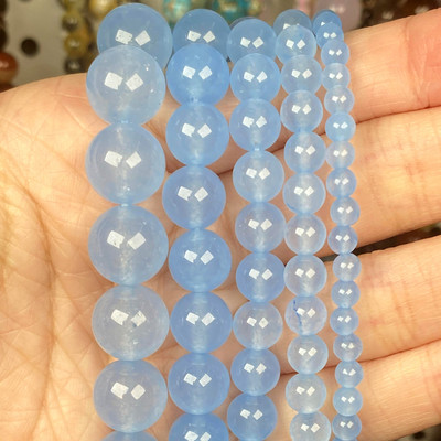 Χάντρες φυσικής πέτρας 4-10 χιλιοστά Tiger Eye Agates Amazonite Jades Turquoises Rose Quartzs Στρογγυλές χάντρες για κοσμήματα κατασκευής Diy βραχιόλια