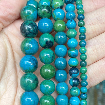 Χάντρες φυσικής πέτρας 4-10 χιλιοστά Tiger Eye Agates Amazonite Jades Turquoises Rose Quartzs Στρογγυλές χάντρες για κοσμήματα κατασκευής Diy βραχιόλια