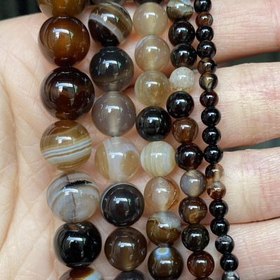 Χάντρες φυσικής πέτρας 4-10 χιλιοστά Tiger Eye Agates Amazonite Jades Turquoises Rose Quartzs Στρογγυλές χάντρες για κοσμήματα κατασκευής Diy βραχιόλια
