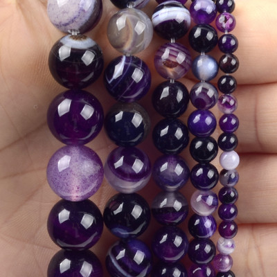 Χάντρες φυσικής πέτρας 4-10 χιλιοστά Tiger Eye Agates Amazonite Jades Turquoises Rose Quartzs Στρογγυλές χάντρες για κοσμήματα κατασκευής Diy βραχιόλια