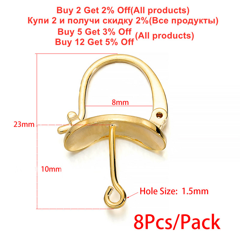 8 db 23 mm-es francia kar hátsó fülbevaló előlap beállító karika lógó füldrót, nyitott hurokkal barkács ékszerkészítési kellékekhez